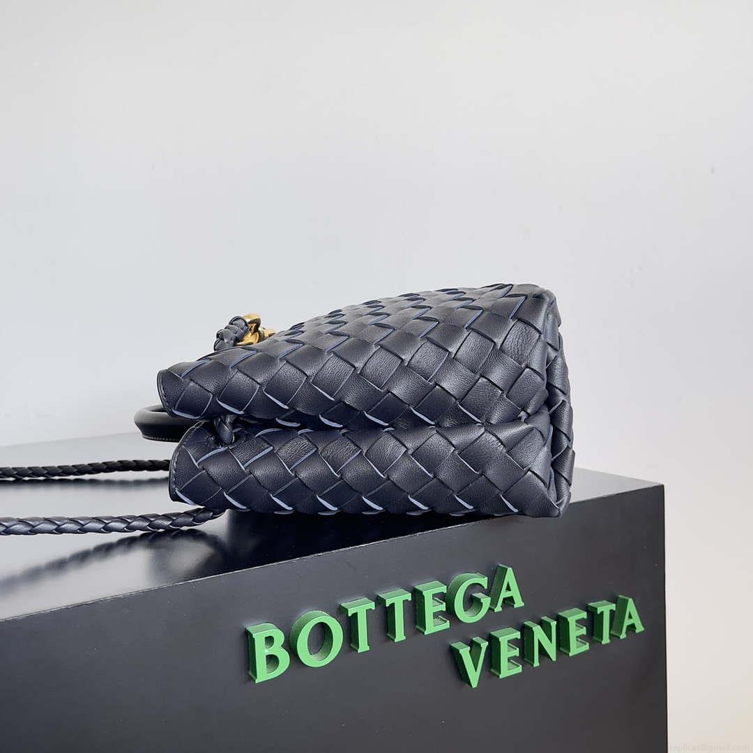 Bottega Veneta BV 743568 Small Andiamo Navy Blue
