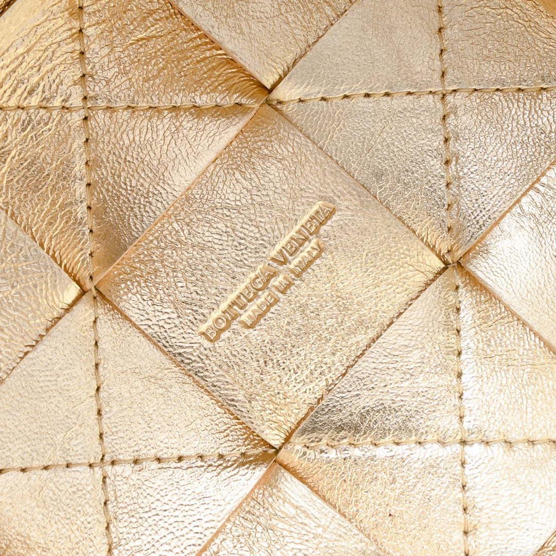 Bottega Veneta BV 680218 Small Cassette Cross-Body Bucket Gold
