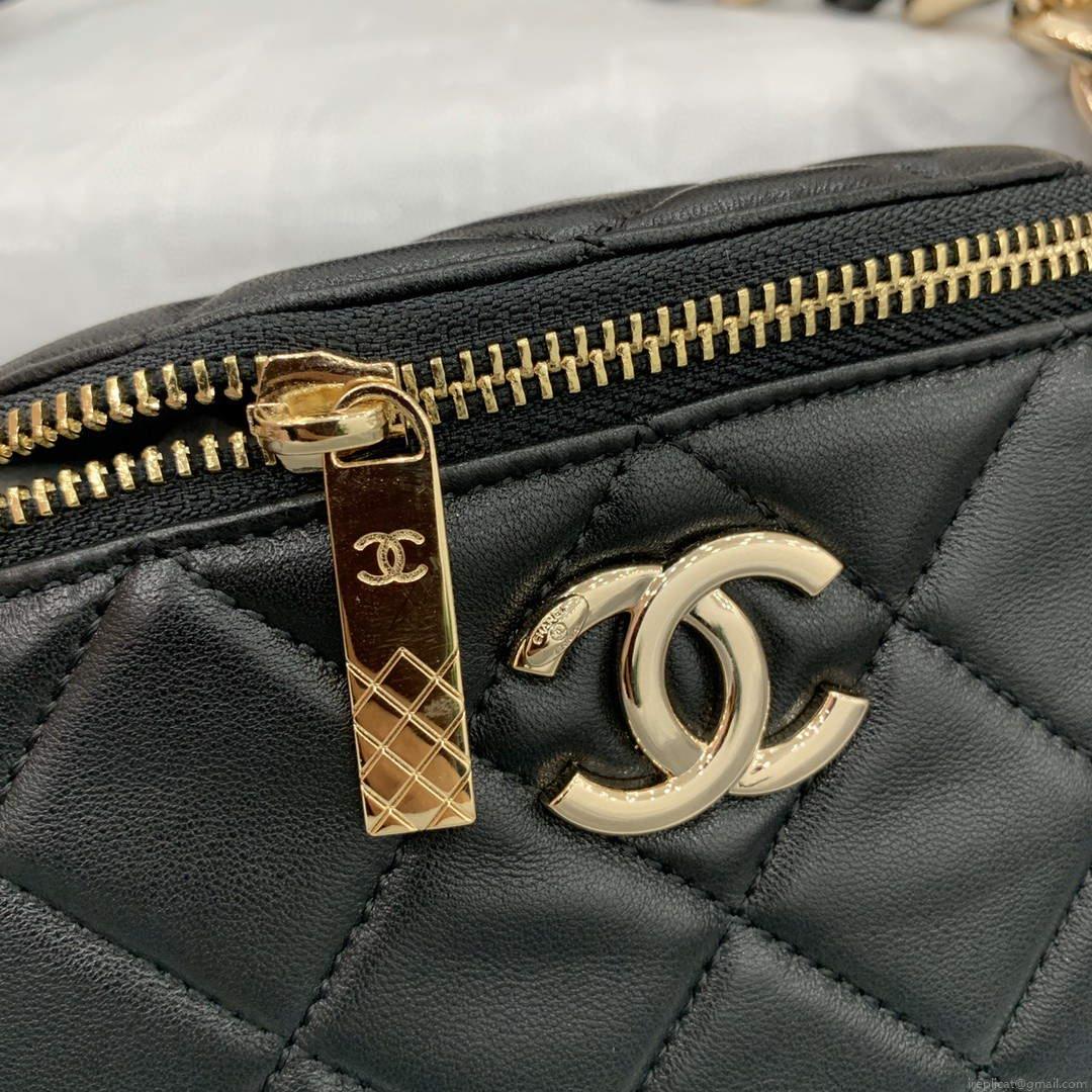 Chanel AS1356 Belt bag Lambskin gold Black