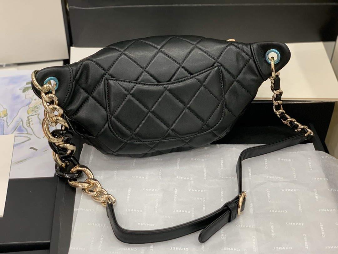 Chanel AS1356 Belt bag Lambskin gold Black