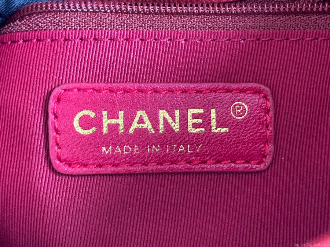 Chanel Small Flap Bag Shiny Calfskin Gold-Tone Metal AS3369 Red