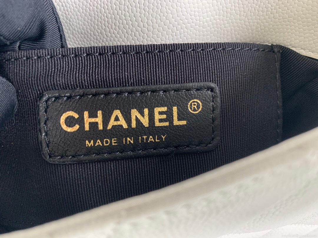 Chanel Mini Flap Bag Shiny Calfskin Gold-Tone Metal AS3368 White