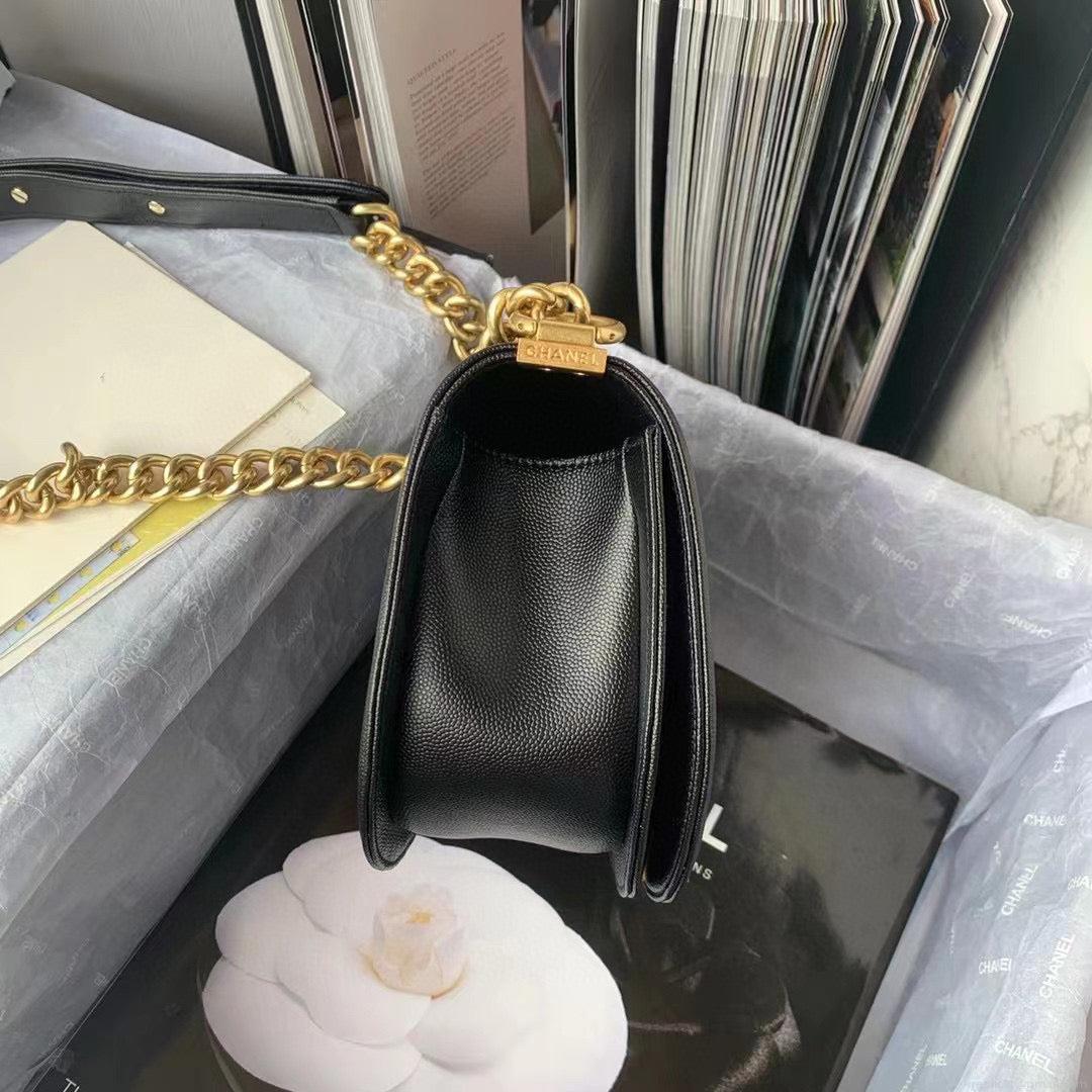 Chanel Small BOY CHANEL Messenger Bag AS3350 Lambskin Black