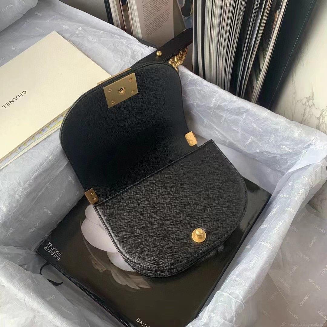 Chanel Small BOY CHANEL Messenger Bag AS3350 Lambskin Black