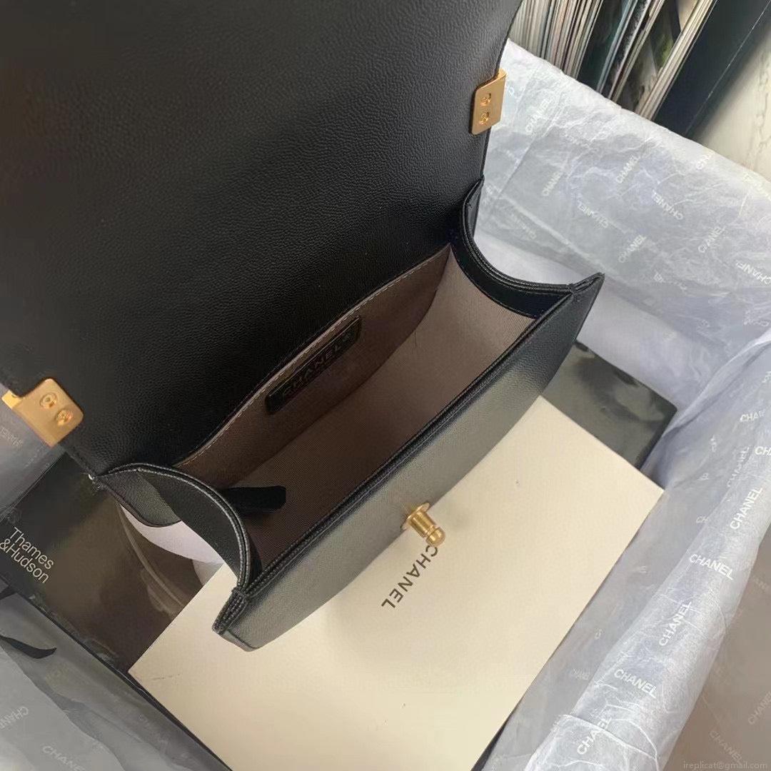 Chanel Small BOY CHANEL Messenger Bag AS3350 Lambskin Black