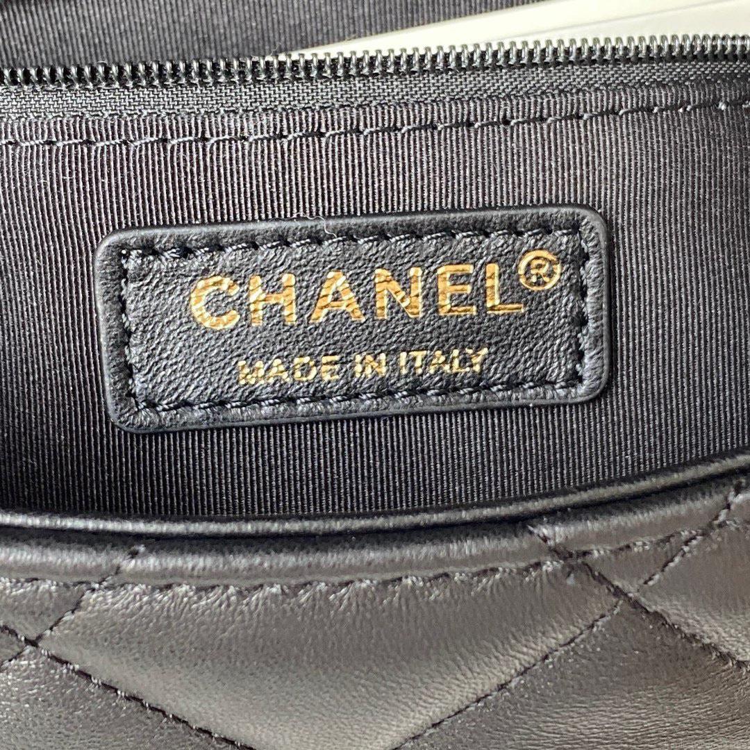 Chanel Small Flap Bag Lambskin Gold-Tone Metal AS3206 Black