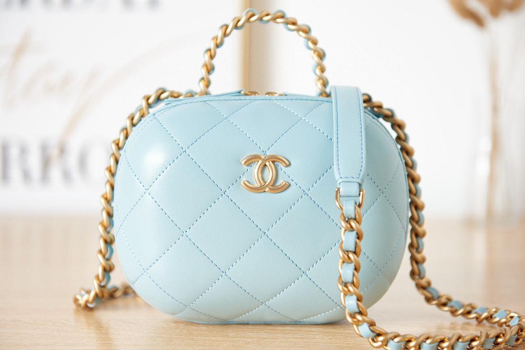 Chanel Small Vanity Case Lambskin gold-tone metal AS3066 Blue