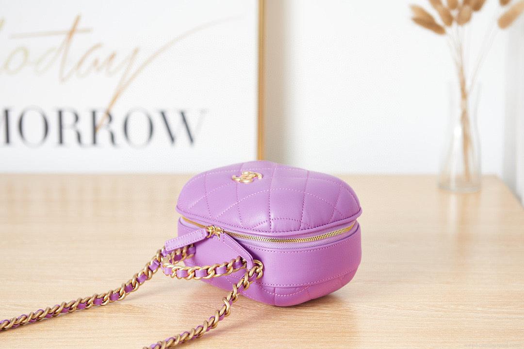 Chanel Small Vanity Case Lambskin gold-tone metal AS3066 Purple