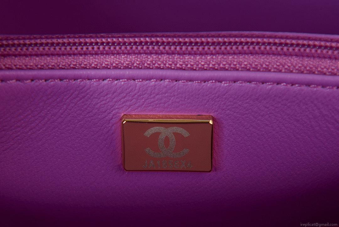 Chanel Small Vanity Case Lambskin gold-tone metal AS3066 Purple