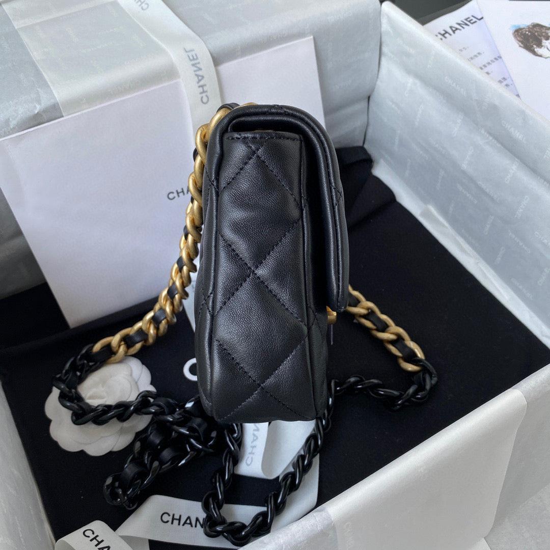 Chanel Mini Flap Bag Lambskin Gold-Tone Metal AS3205 Black