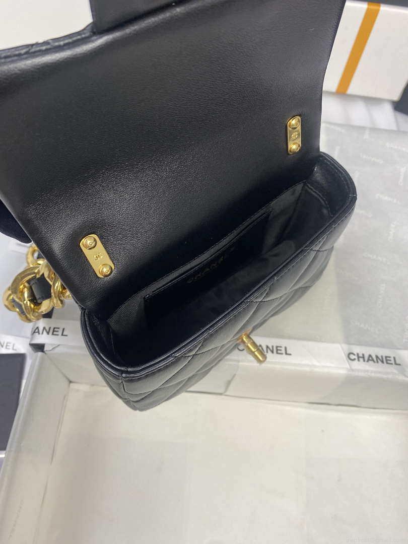 Chanel Mini Flap Bag Lambskin Gold-Tone Metal AS3213 Black