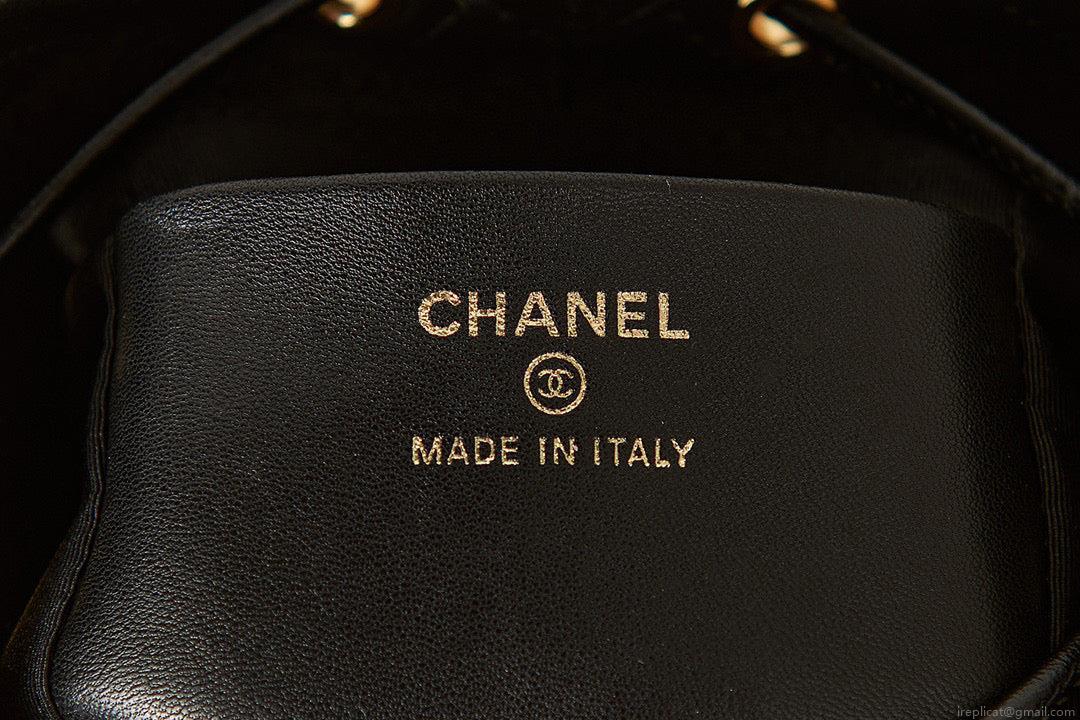Chanel AP2750 Small Bucket with Chain Lambskin in Black