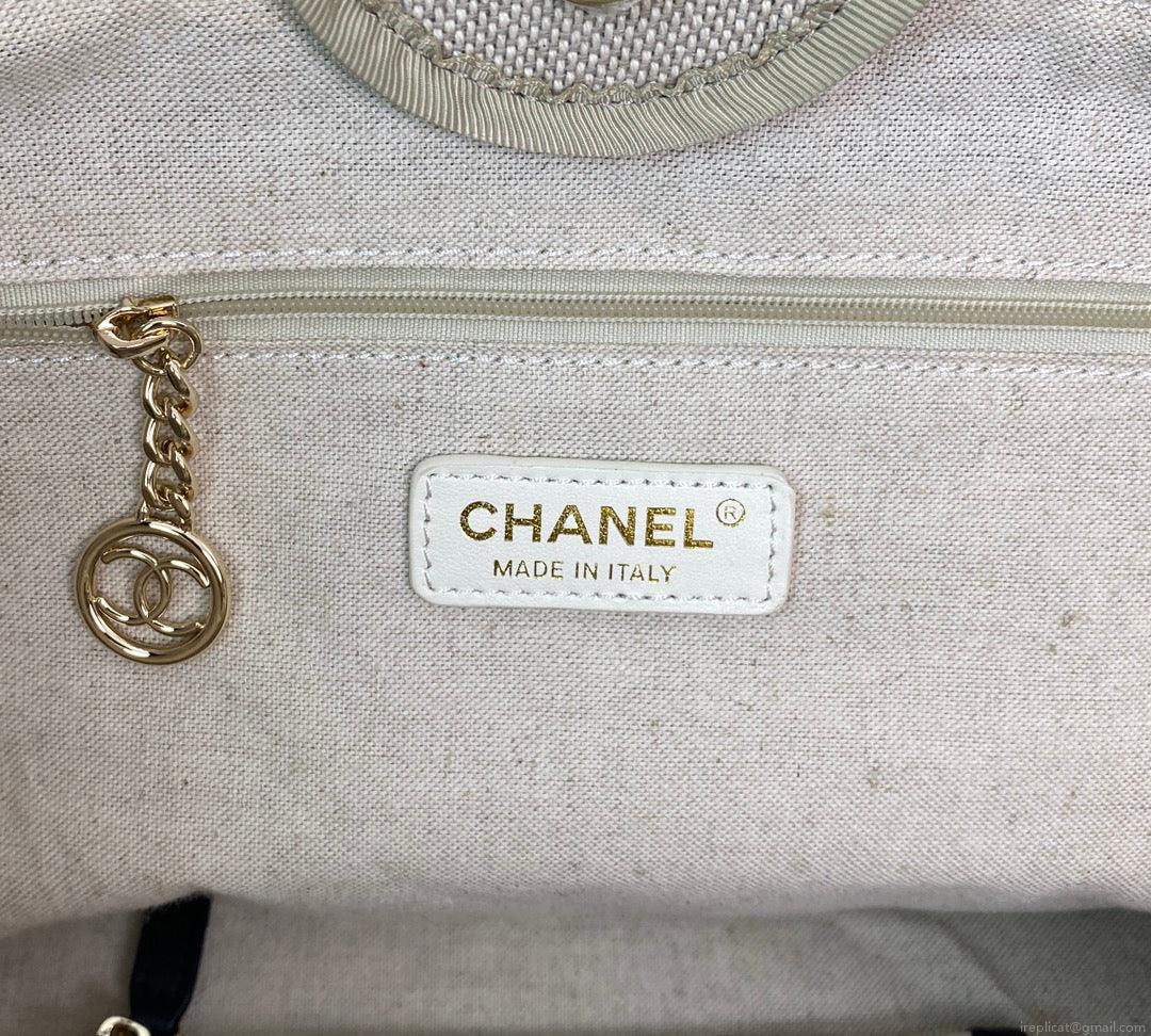 Chanel A66941 Large Shopping Bag A93786 Clothing beige with black