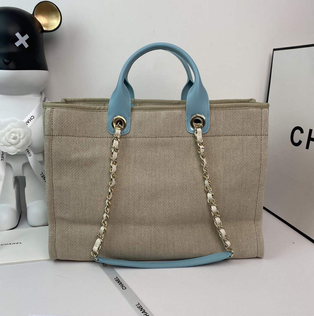 Chanel A66941 Large Shopping Bag A93786 Clothing beige with blue