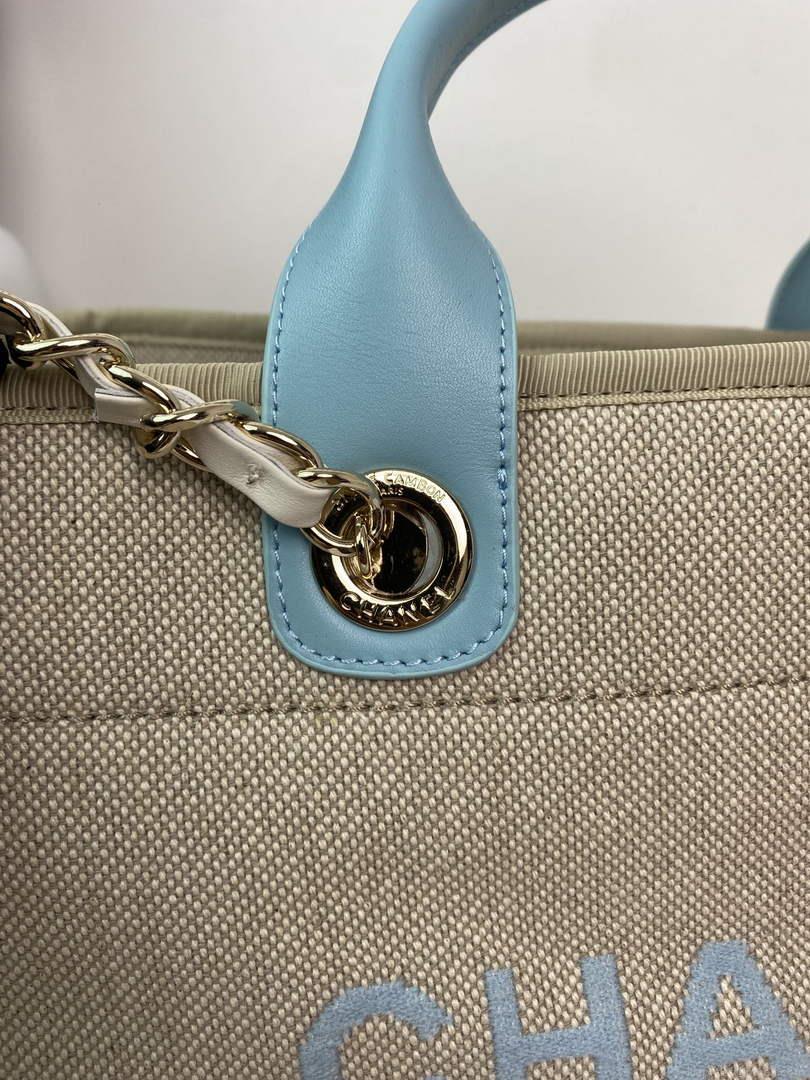 Chanel A66941 Large Shopping Bag A93786 Clothing beige with blue