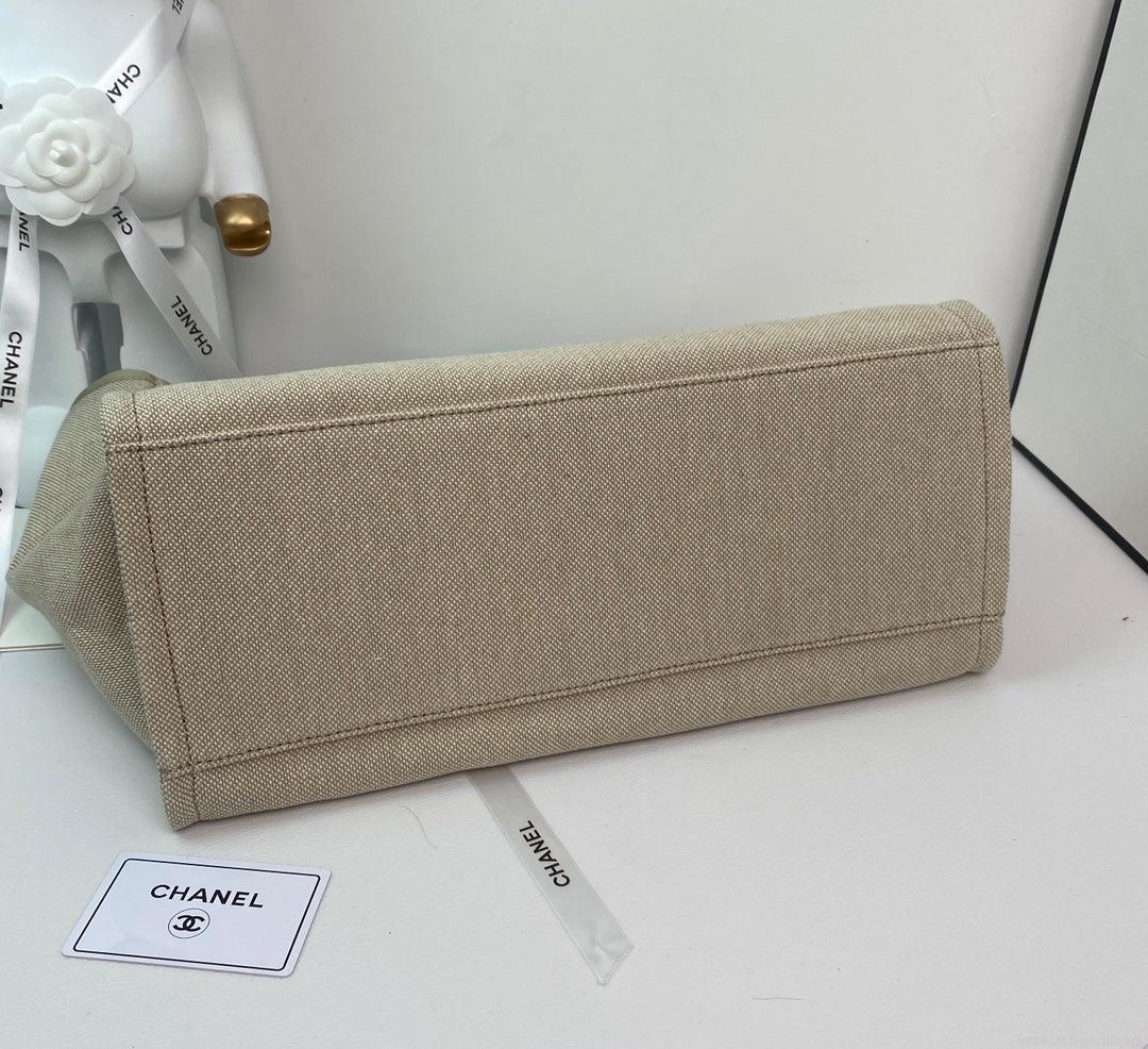 Chanel A66941 Large Shopping Bag A93786 Clothing beige with blue