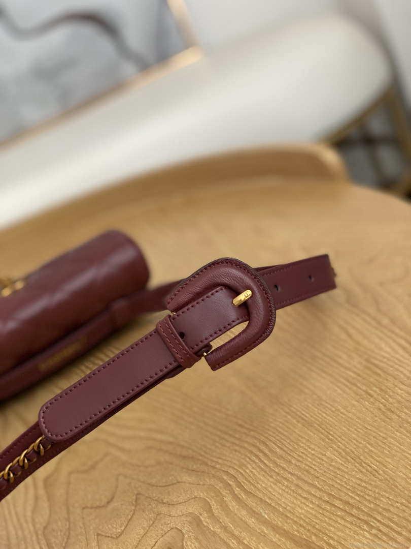 Chanel A99009 Waist bag Lambskin Wine Red Gold