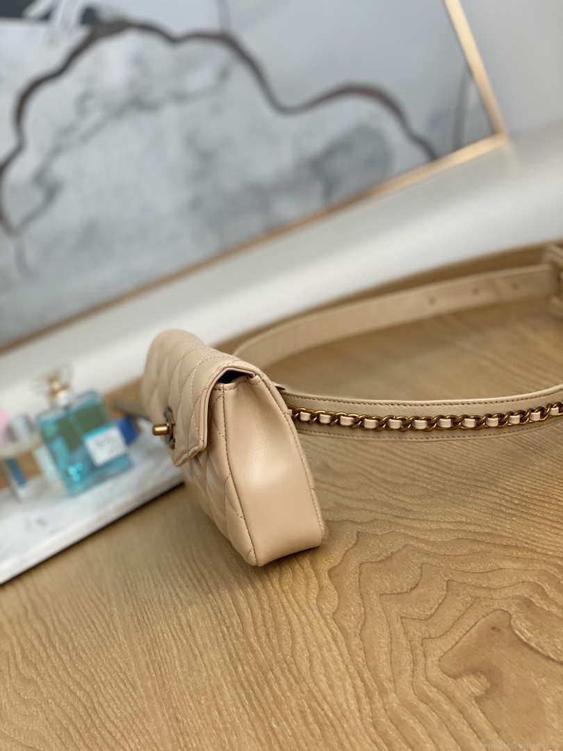 Chanel A99009 Waist bag Lambskin Light Yellow Pink Gold