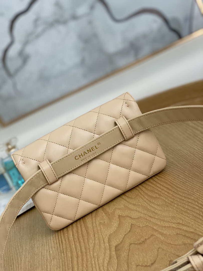 Chanel A99009 Waist bag Lambskin Light Yellow Pink Gold