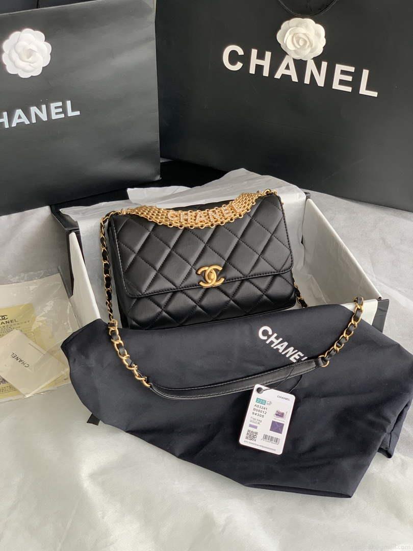 Chanel Small Flap Bag Lambskin AS3241 Black