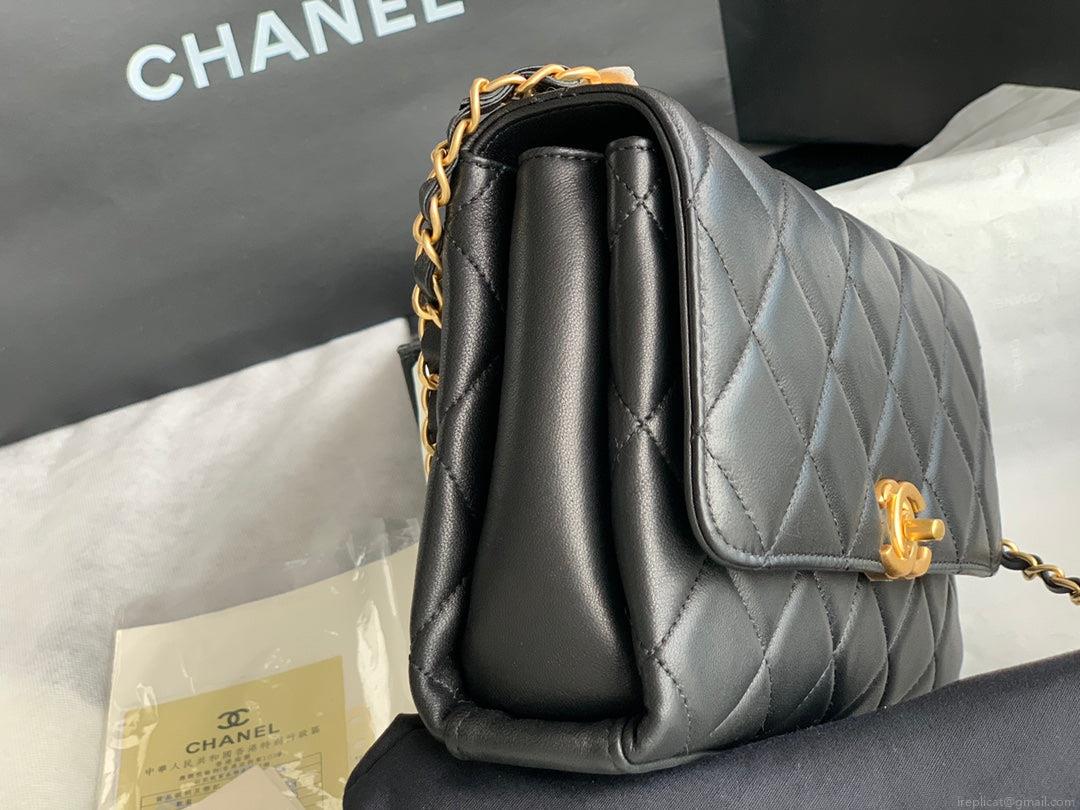 Chanel Small Flap Bag Lambskin AS3241 Black
