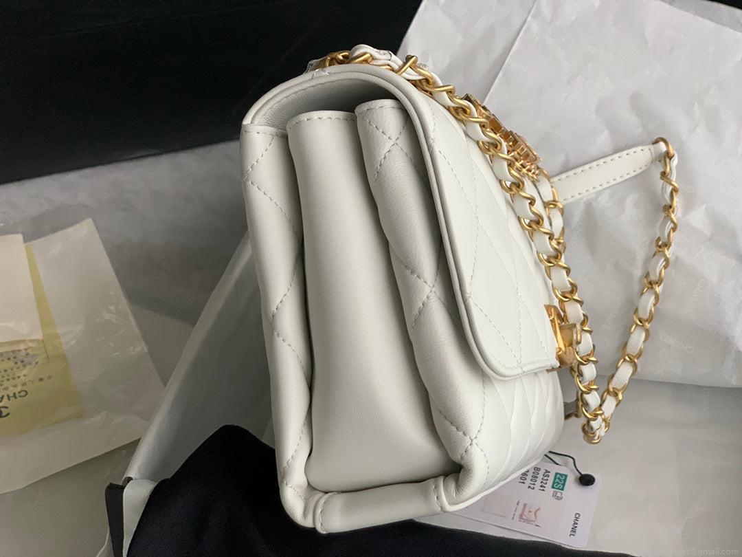 Chanel Small Flap Bag Lambskin AS3241 white