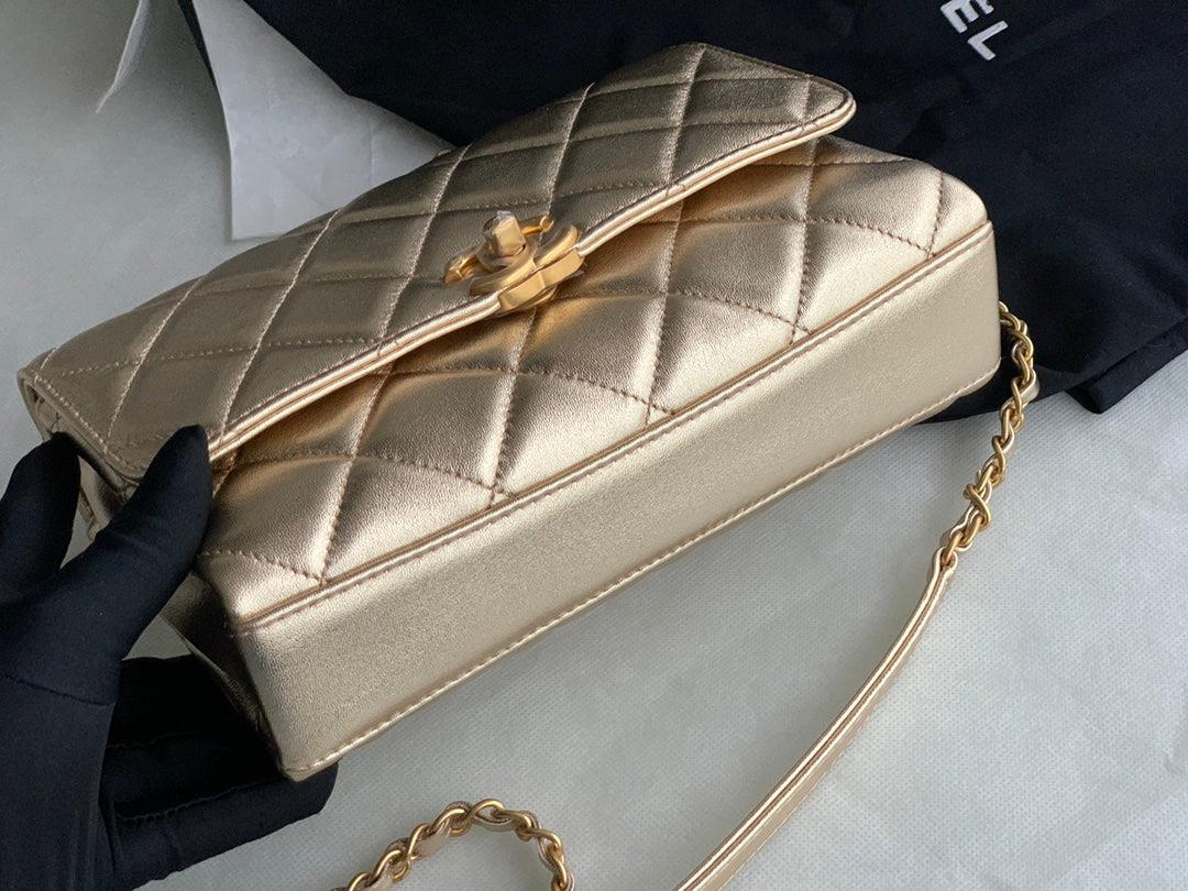 Chanel Small Flap Bag Lambskin AS3241 Gold