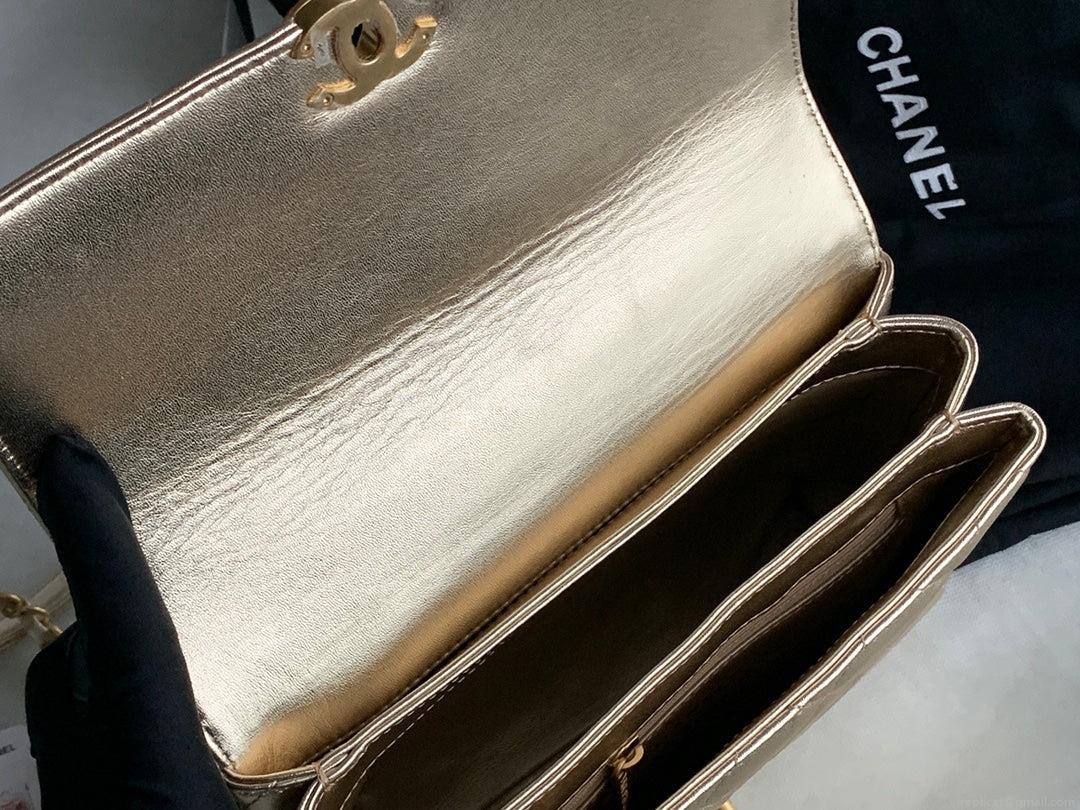 Chanel Small Flap Bag Lambskin AS3241 Gold
