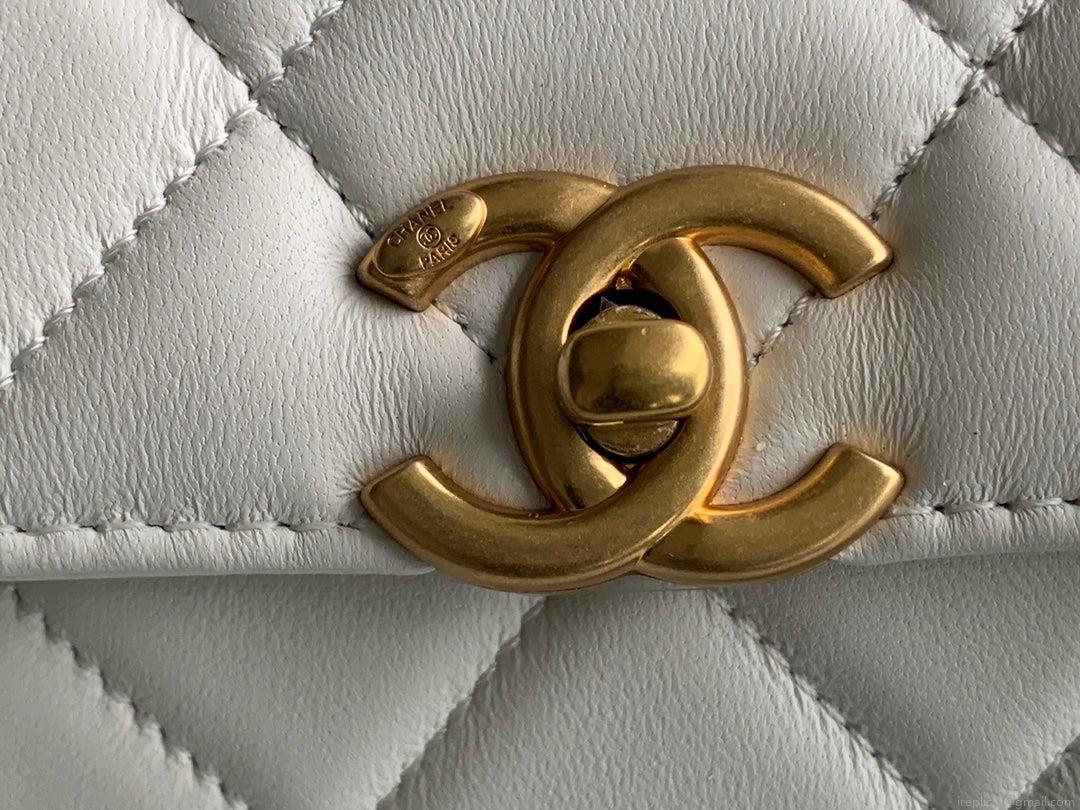 Chanel Small Flap Bag Lambskin AS3240 white