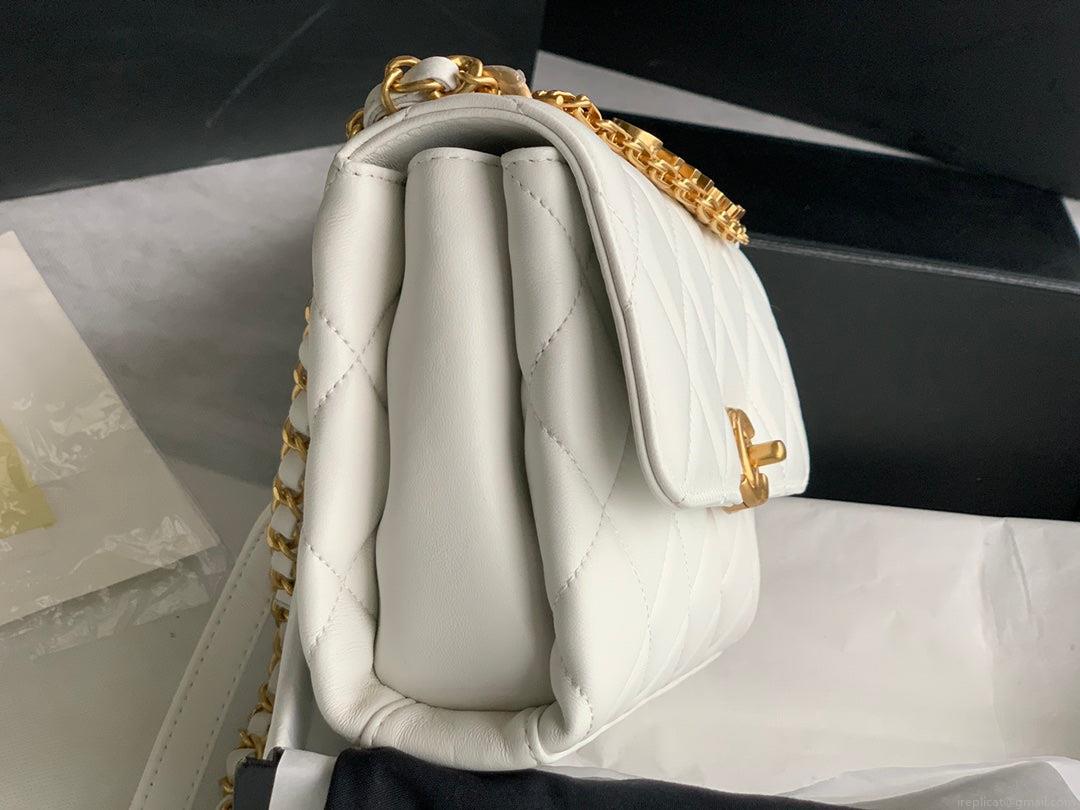 Chanel Small Flap Bag Lambskin AS3240 white