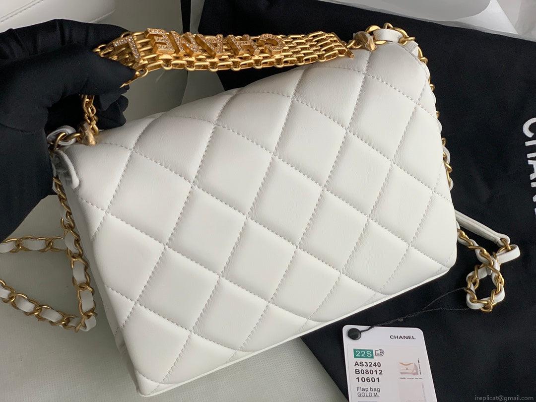 Chanel Small Flap Bag Lambskin AS3240 white