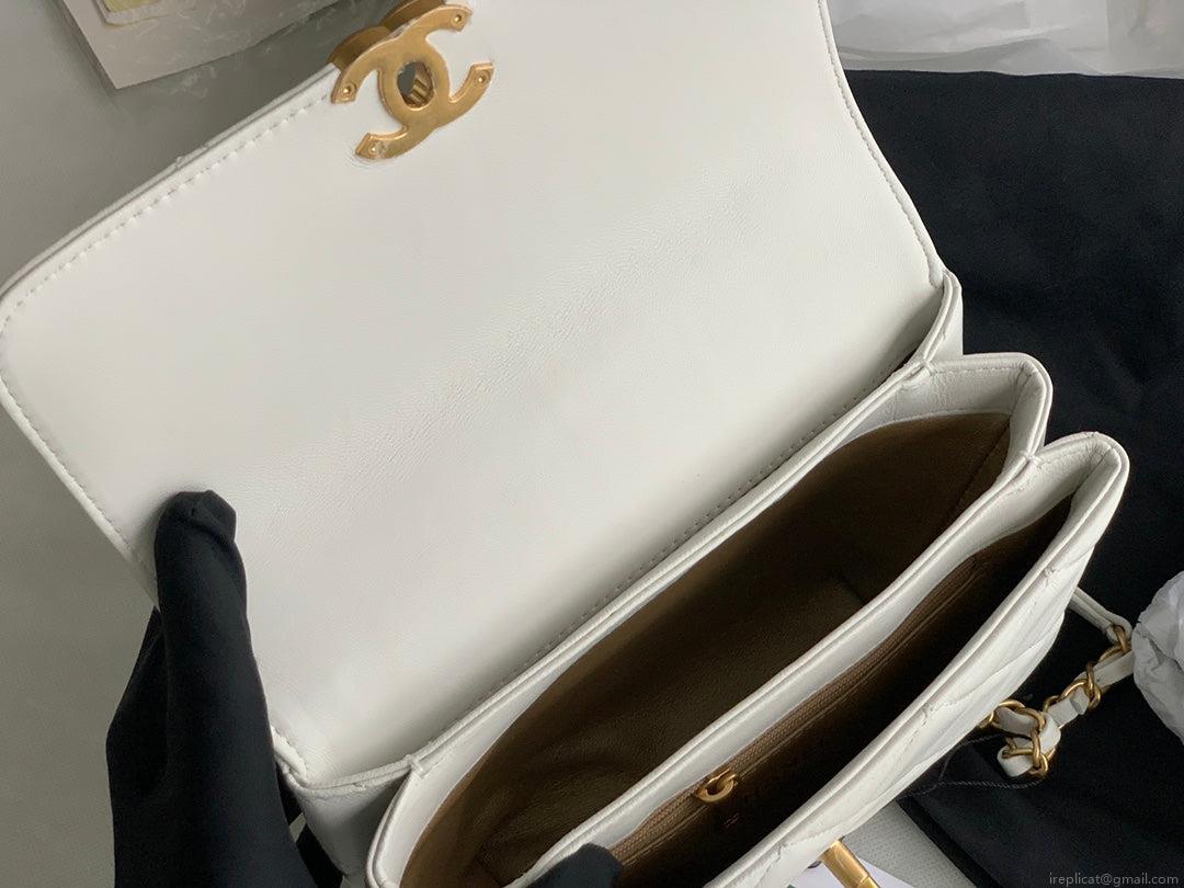 Chanel Small Flap Bag Lambskin AS3240 white