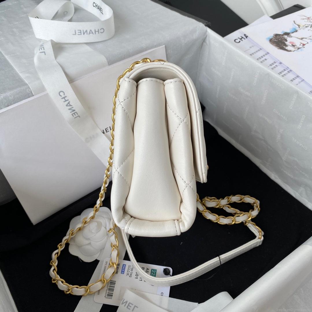 Chanel Mini Flap Bag Lambskin AS3239 white