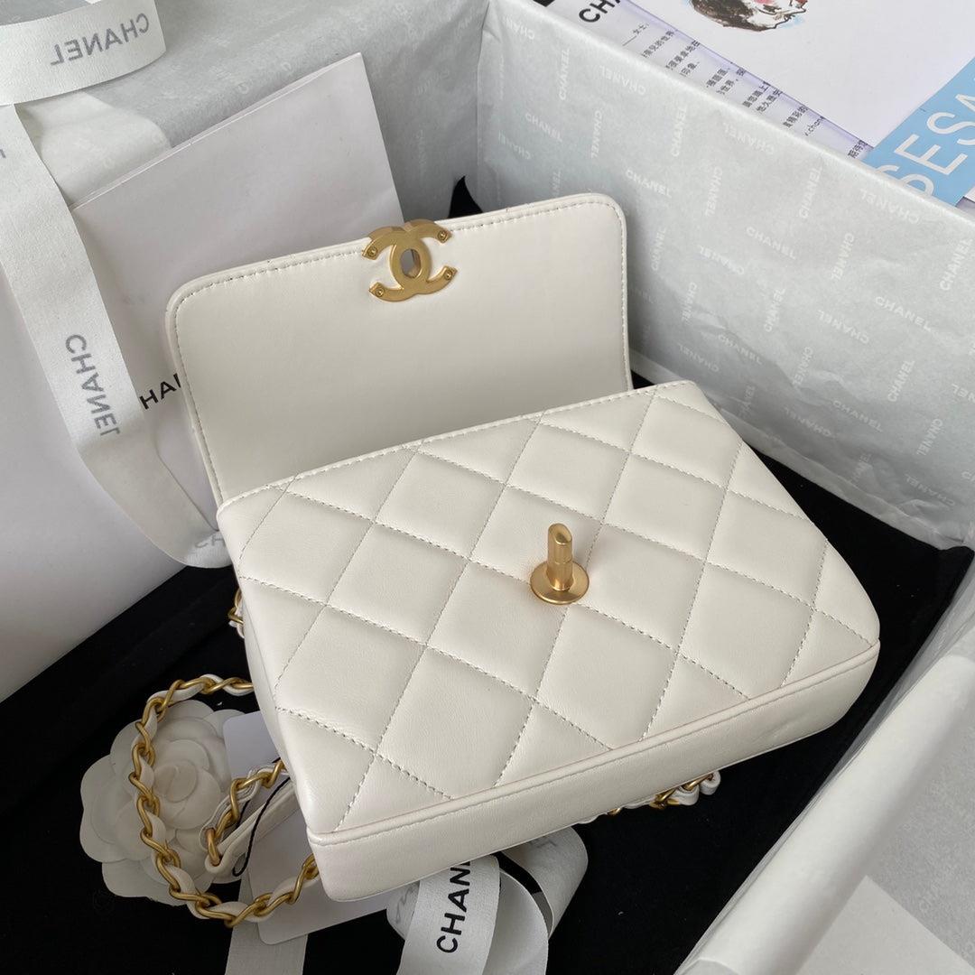Chanel Mini Flap Bag Lambskin AS3239 white