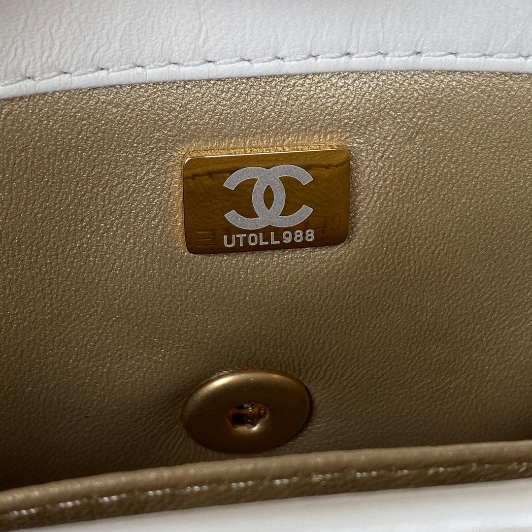 Chanel Mini Flap Bag Lambskin AS3239 white