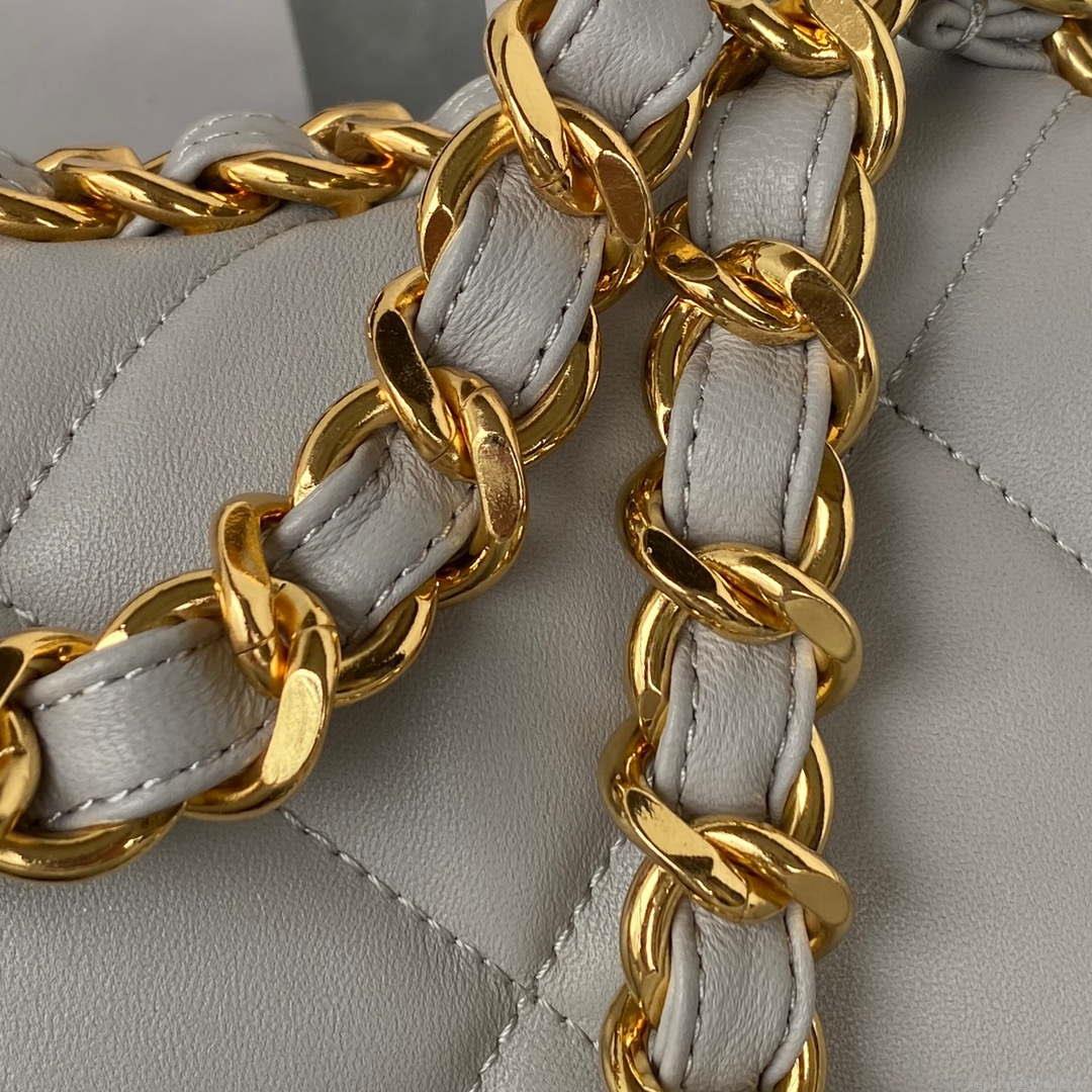 Chanel AS3499 Flap Bag Lambskin Gray