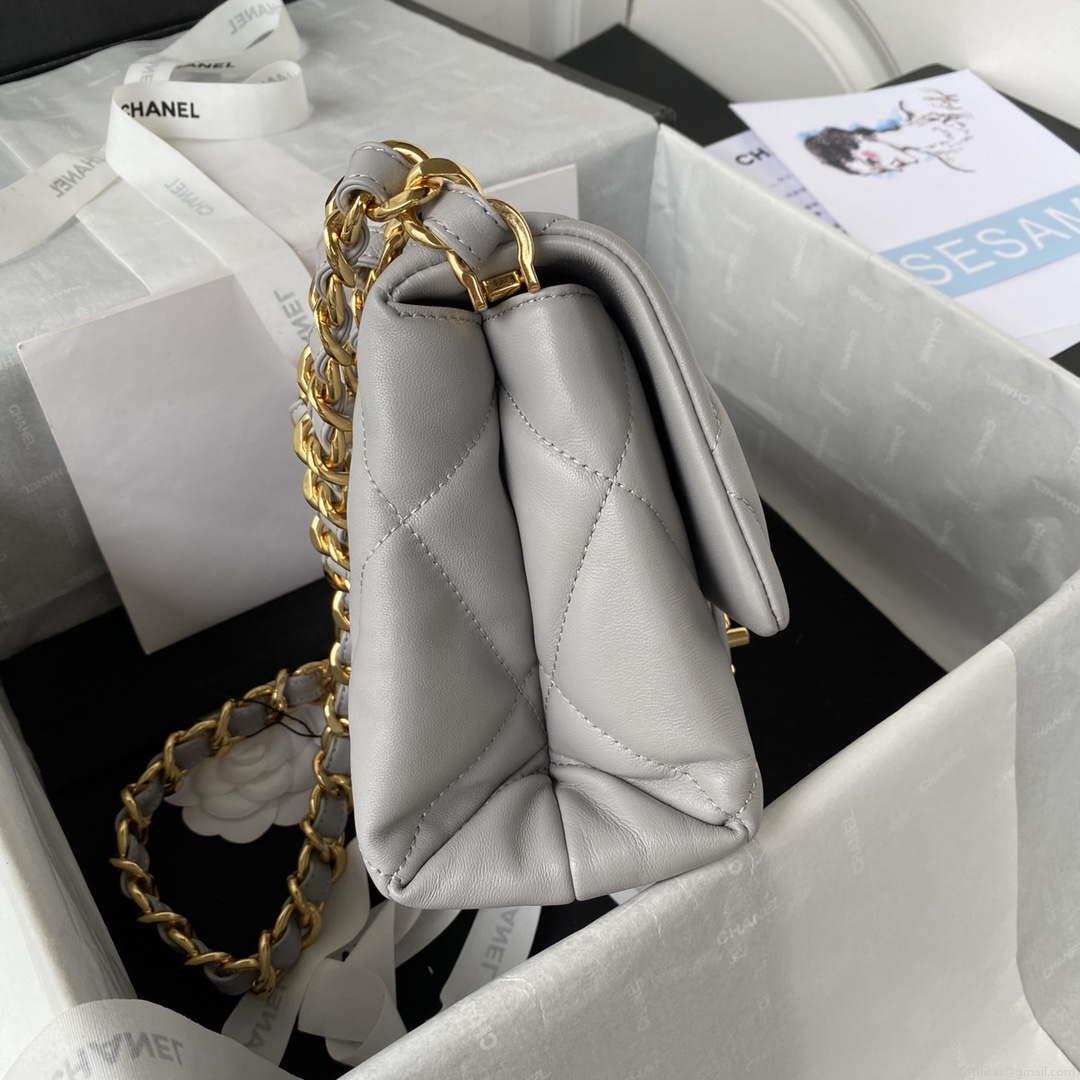 Chanel AS3499 Flap Bag Lambskin Gray