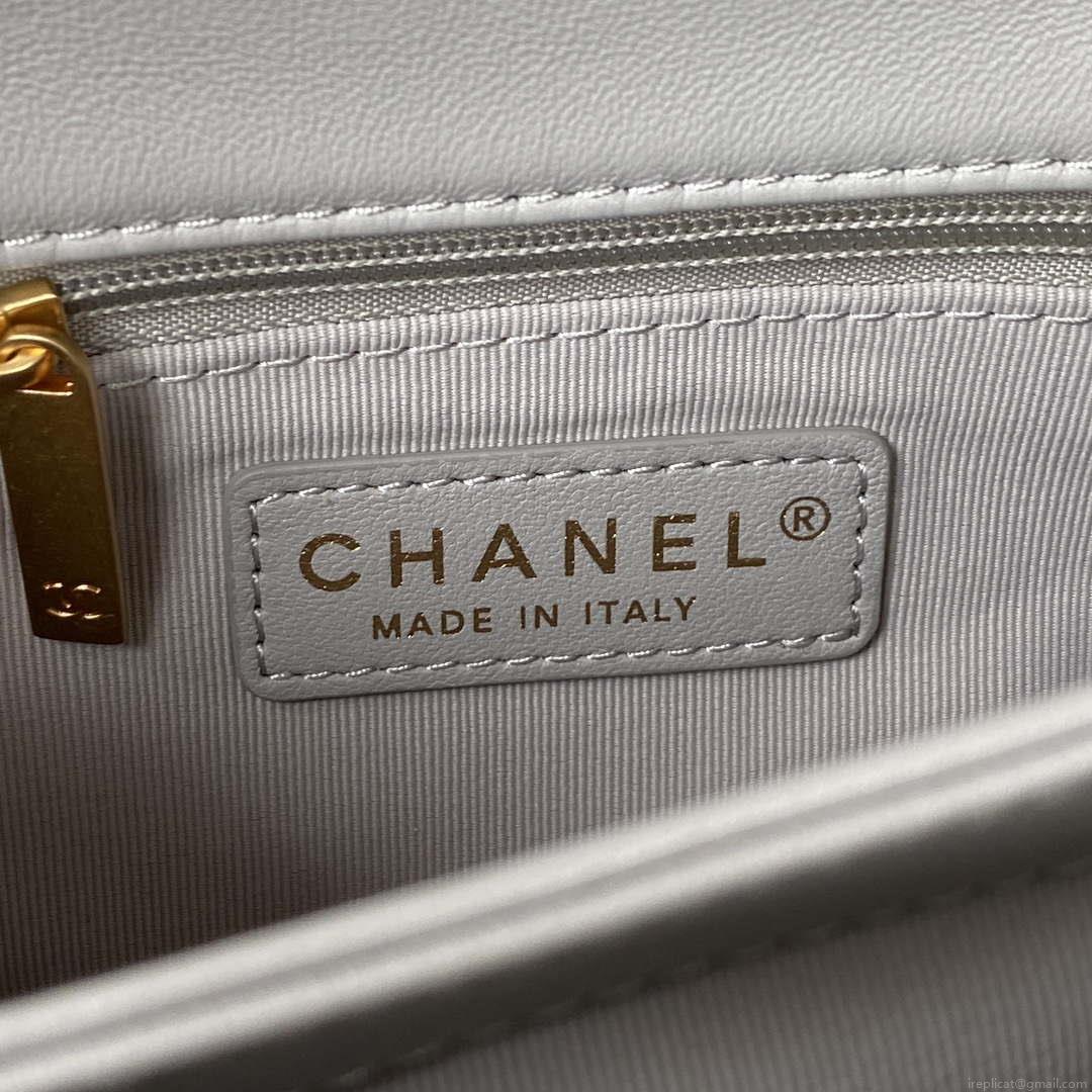 Chanel AS3499 Flap Bag Lambskin Gray