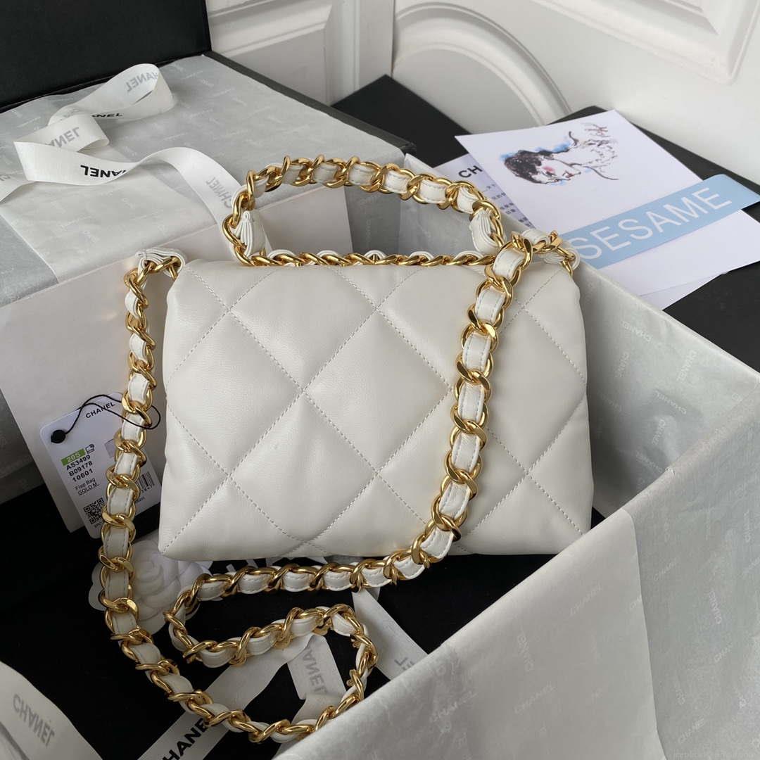 Chanel AS3499 Flap Bag Lambskin White