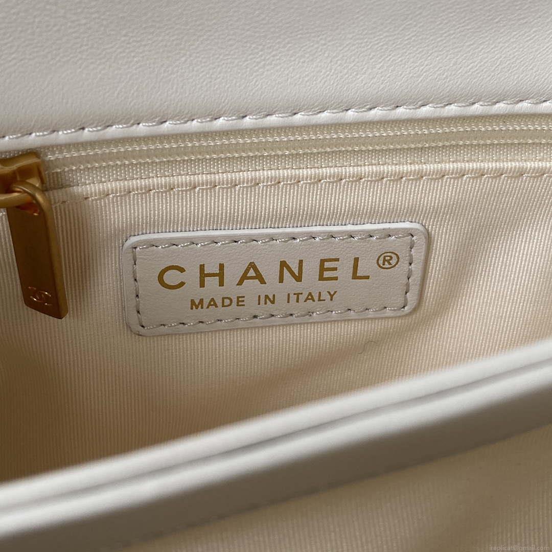 Chanel AS3499 Flap Bag Lambskin White