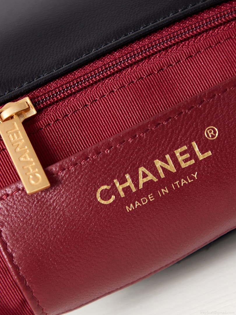 Chanel AS4012 Small Flap Lambskin Bag Black Gold