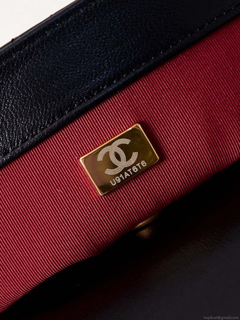 Chanel AS4012 Small Flap Lambskin Bag Black Gold