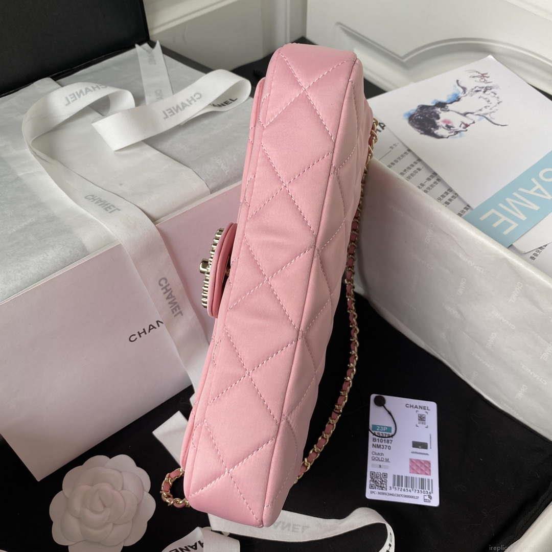 Chanel AS3791 Flap Bag Velvet and Lambskin Pink