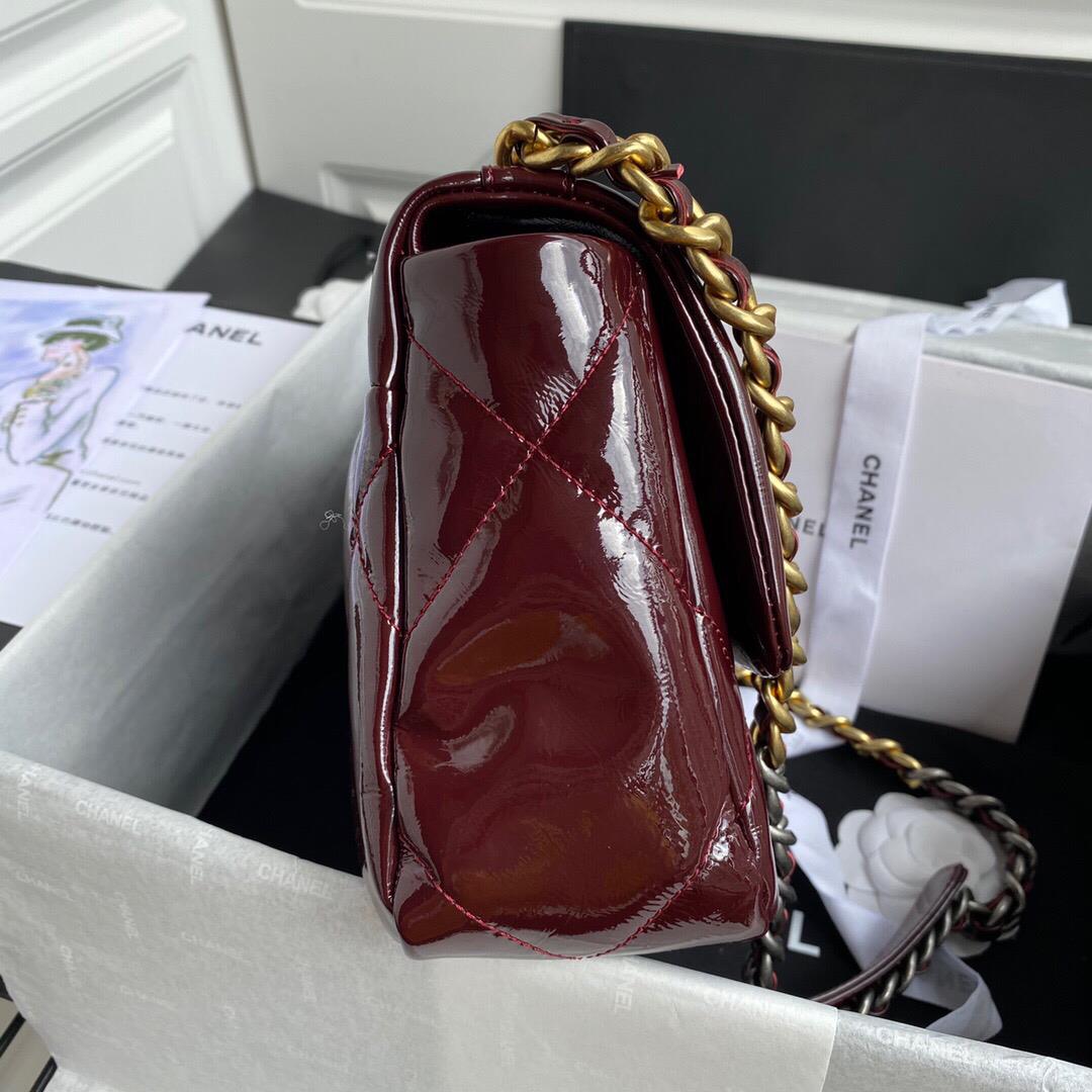 Chanel As1160 Chanel 19 Flap B02511 N6512 Lambskin Bag Wine Red