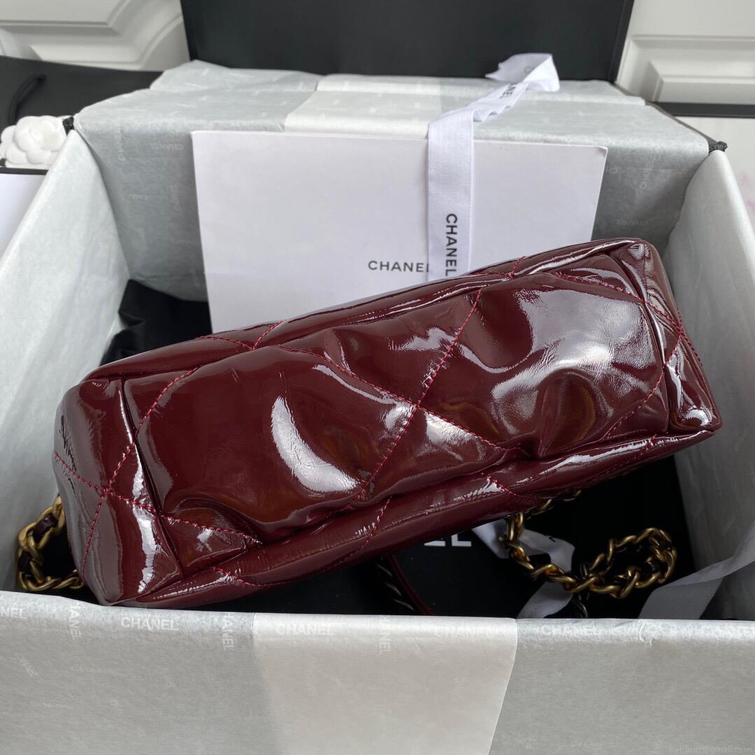 Chanel As1160 Chanel 19 Flap B02511 N6512 Lambskin Bag Wine Red