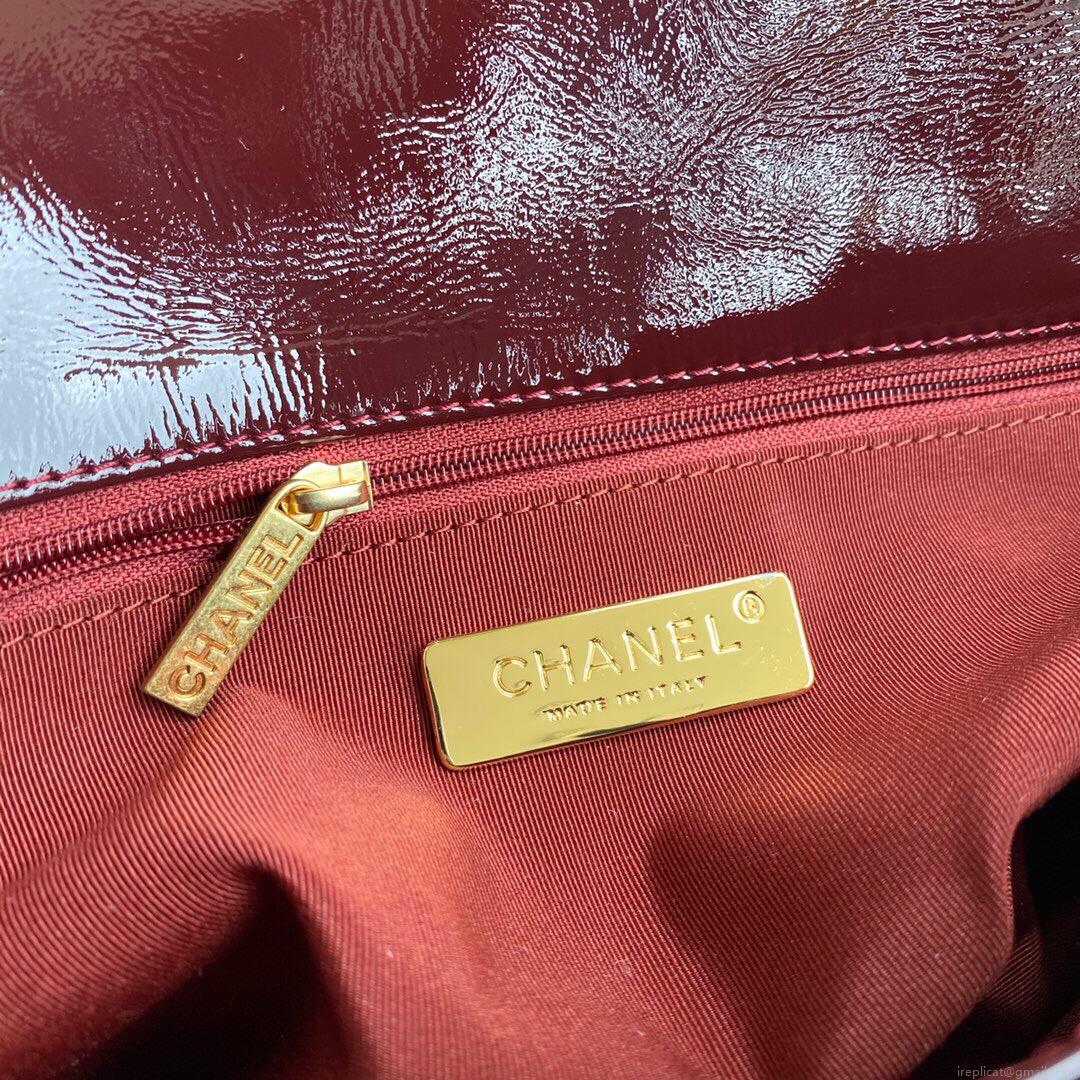 Chanel As1160 Chanel 19 Flap B02511 N6512 Lambskin Bag Wine Red