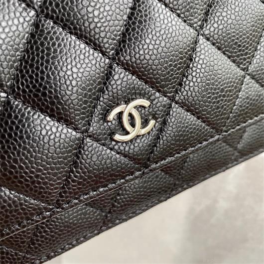 Chanel AP1649 Mini Wallet on Chain Grained Calfskin Black