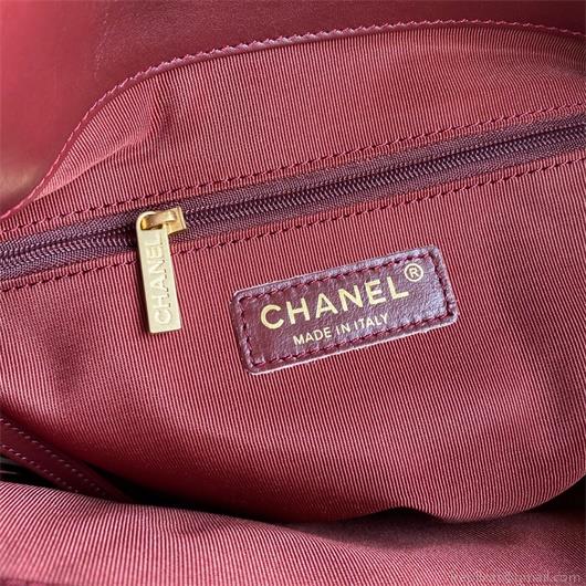 Chanel AS2213 Shopping Bag Calfskin Wine Red