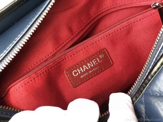 Chanel A93824 Large Hobo Bag Smooth Calfskin Navy Blue