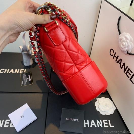 Chanel A93824 Large Hobo Bag Smooth Calfskin Red